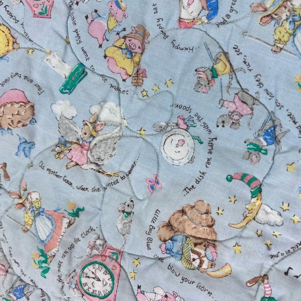 Vintage Sunbonnet Sue Sam Blue Pink Holly Hobby Style Bonnet Throw Quilt 49"x43" - Picture 11 of 15